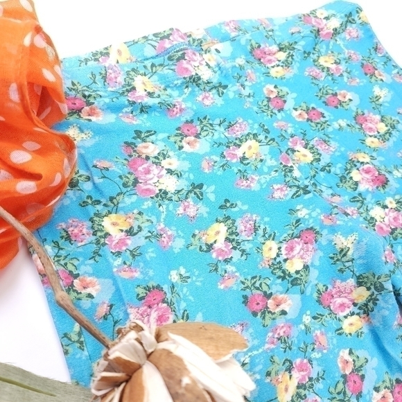 Farm Rio Blue Patterned Leggings Sz Xs - Picture 6 of 13